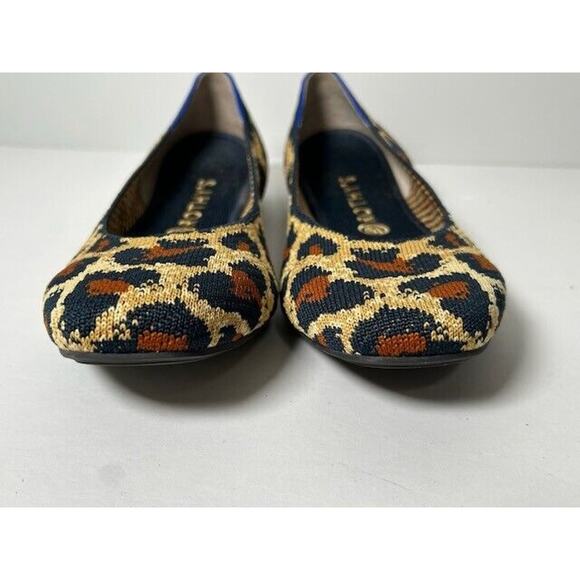 Rothy's The Square Big Cat Ballet Flats Slip On Animal Print Tan Womens Size 11 - Picture 7 of 10